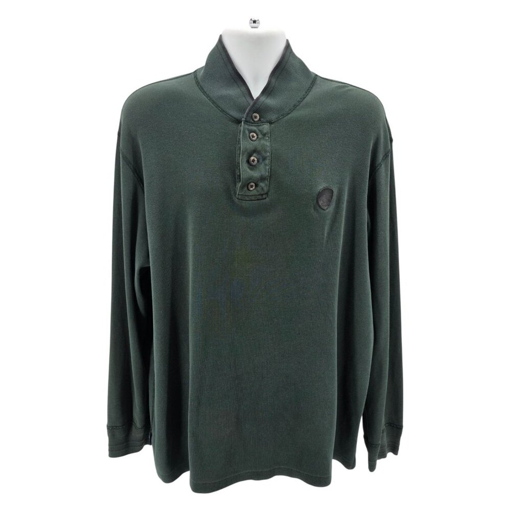 Vintage Polo Sport Ralph Lauren Mens XXL Sweater Sportsman Henley Green Knit